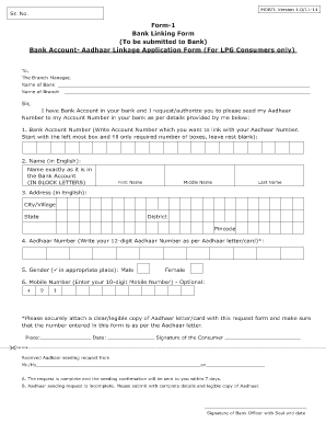 Bank Aadhaar Link Form 3