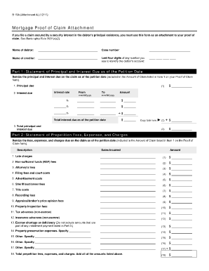 Mortgage Proof of Claim Attachment Fillable  Form