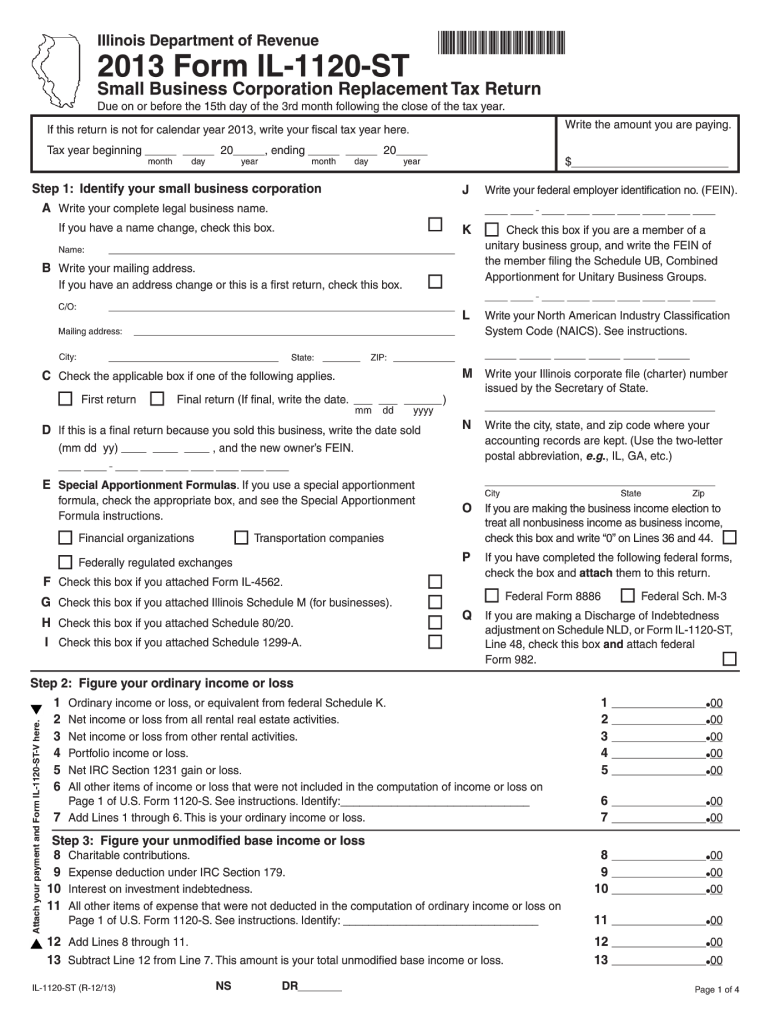  Form Il 1120 St 2020