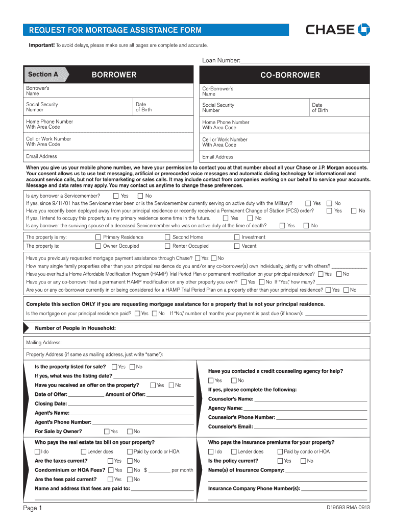  Chase Loan Modification Number Form 2013