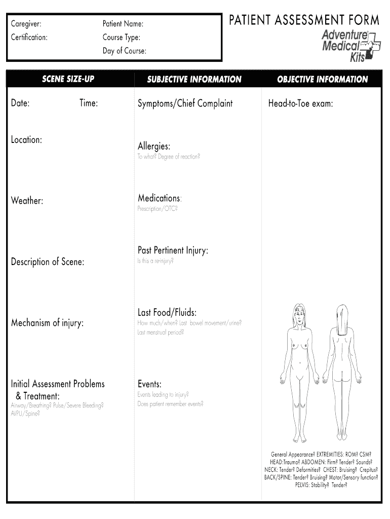  Assessment Form of Patient 2004