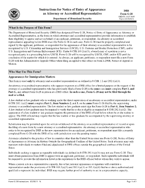 Instructions for Form G 28 USCIS Uscis