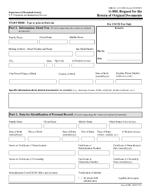 G 884 Sample  Form