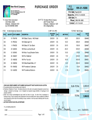 Purchase Form Sample