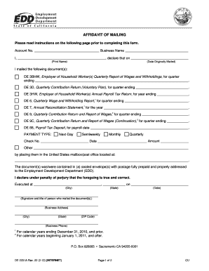 Edd Form Affidavit