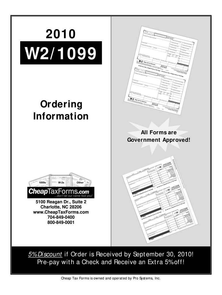  Ordering Information Cheap Tax Forms 2010-2024