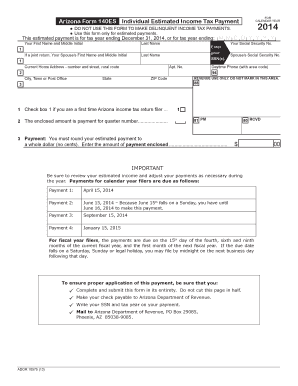 Arizona Form 140es