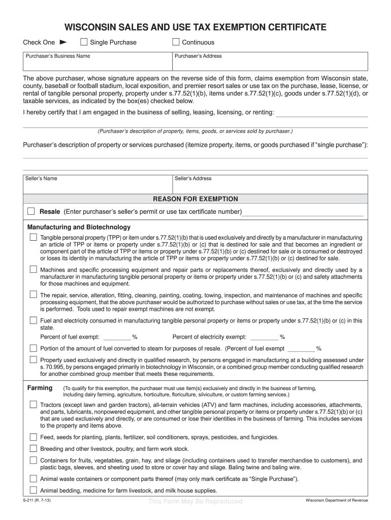  Wi Sales Tax Exemption Formpdffillercom 2018