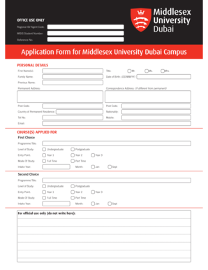 How to Fill Middlesex Application Form