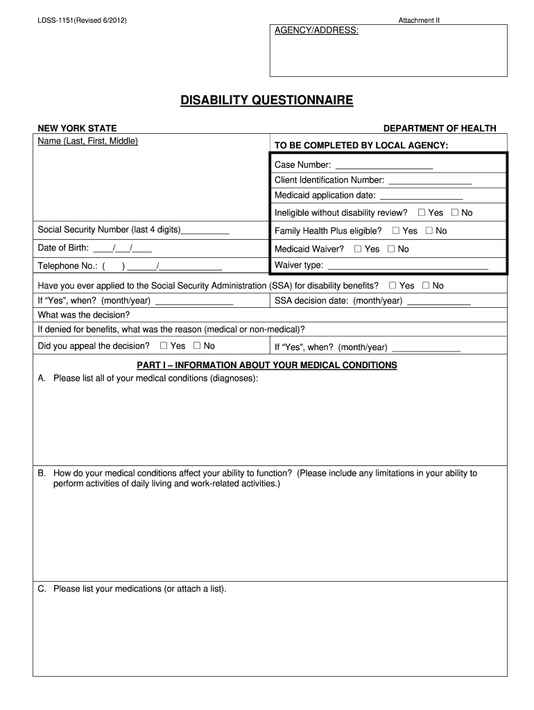  Disability Questionnaire 2012-2024