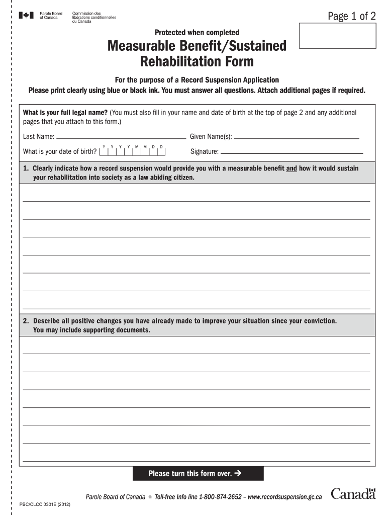  Benefit Sustained Rehabilitation Form 2012-2024