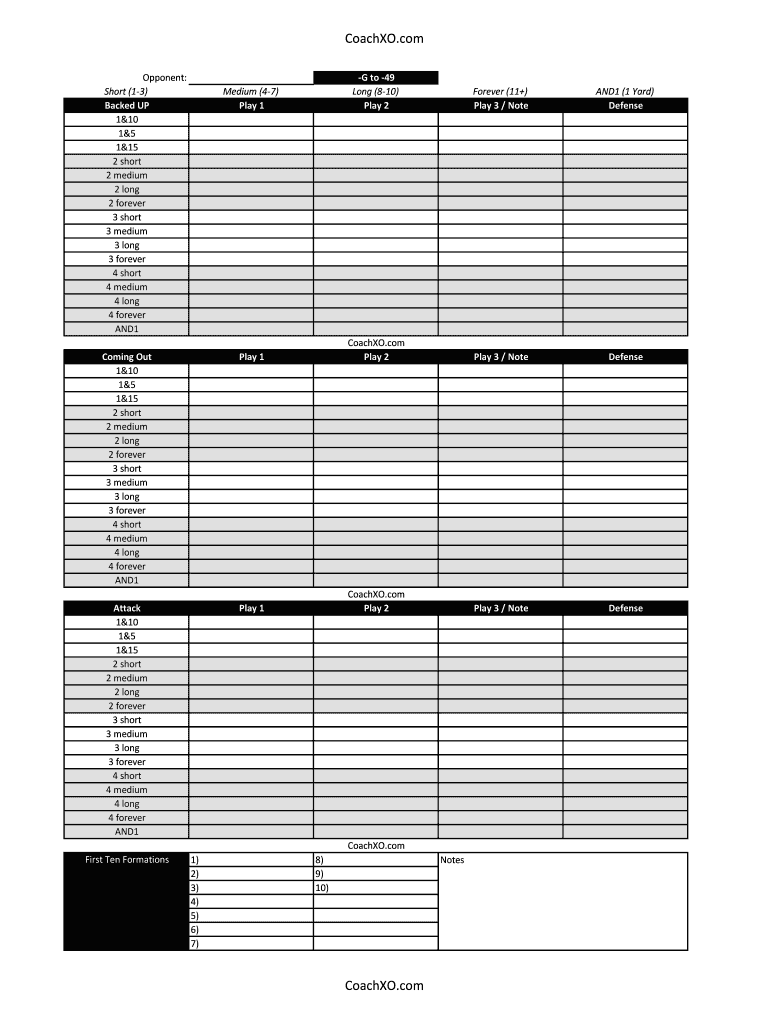 Get and Sign Blank Football Play Sheet Template Excel  Form