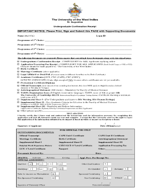 Uwi Confirmation Receipt  Form