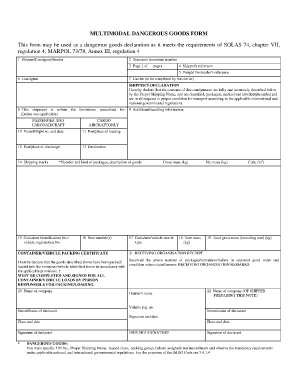 Multimodal Declaration  Form