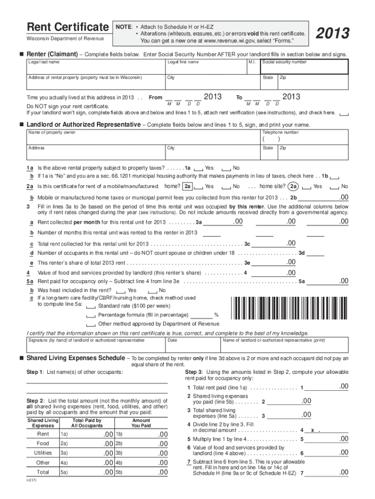  Rent Certificate 2011