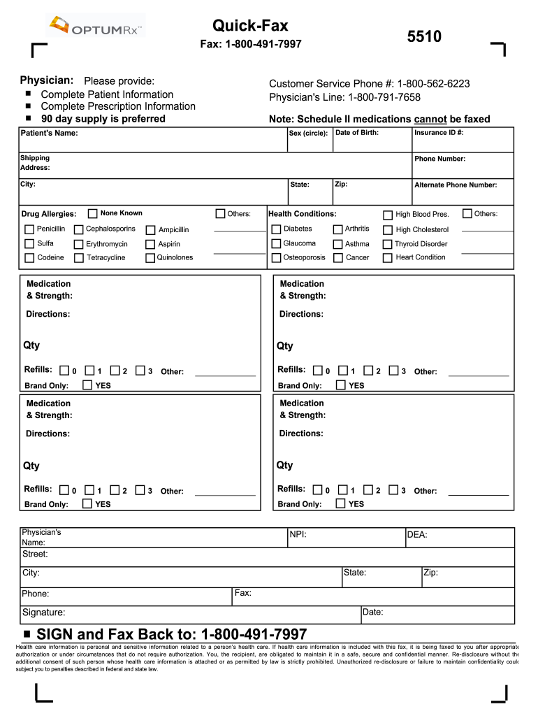 Optumrx Fax Number  Form