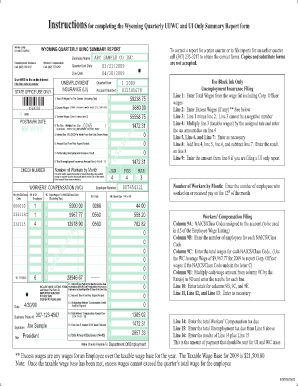 Wyoming Quarterly Ui Wc Summary Report  Form