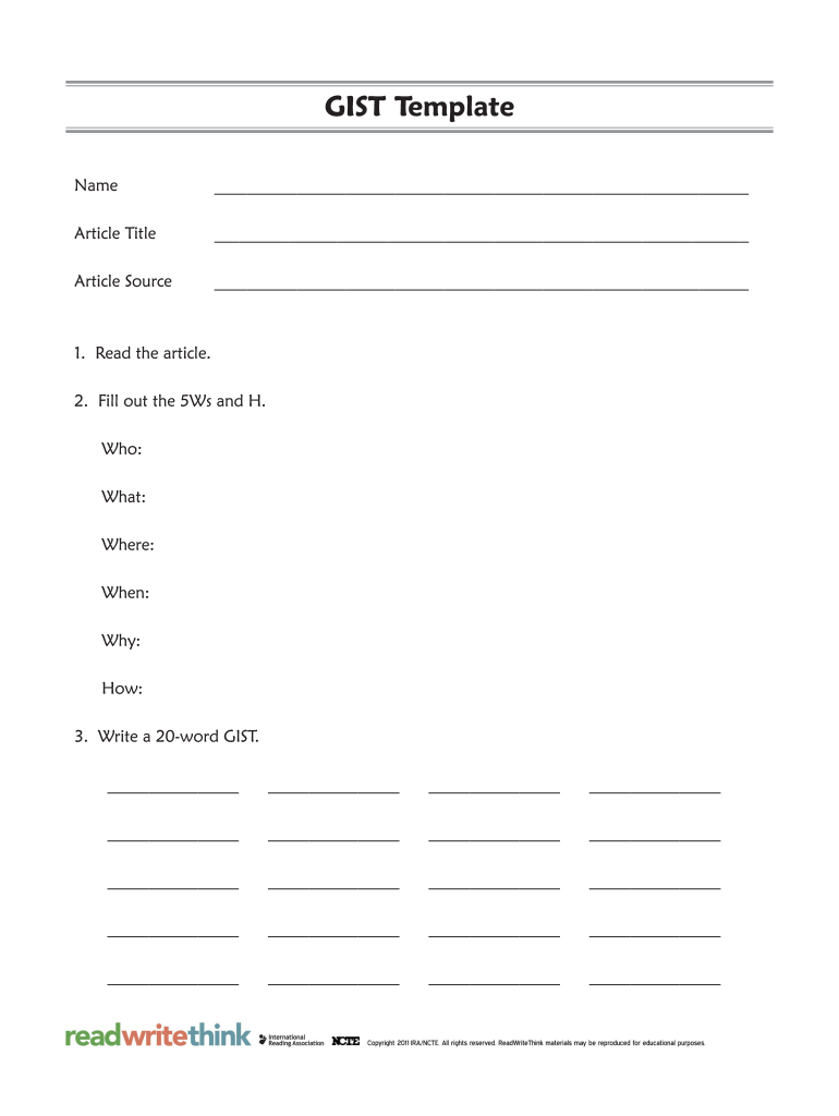 Gist Template  Form