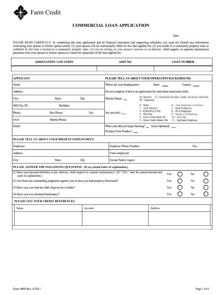  Download Loan Application Form  Farm Credit 2011-2024