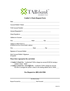 Cashiers Check - Fill Out and Sign Printable PDF Template | signNow