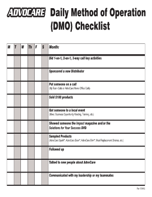 Daily Method of Operation PDF  Form