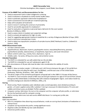 MMPI 2 GENERAL CONSIDERATIONS Level Uniform T Score