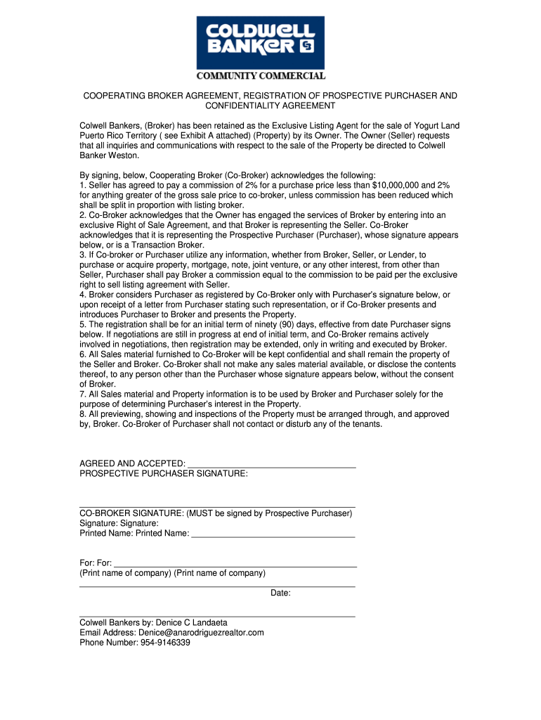 Co Broker Agreement Template  Form