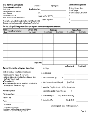 Iowa Workforce Development  Form