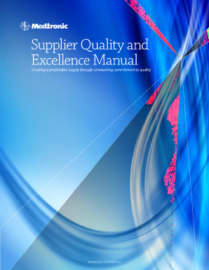 Supplier Quality and Excellence Manual Medtronic  Form