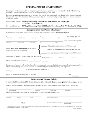 Tsp Power of Attorney  Form
