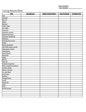 Home Contents Inventory Worksheet NYCM Com  Form