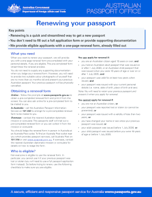 Australian Passport Renewal Form - Fill Out Sign Printable PDF Template | signNow