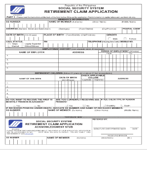 Sss Retirement Form