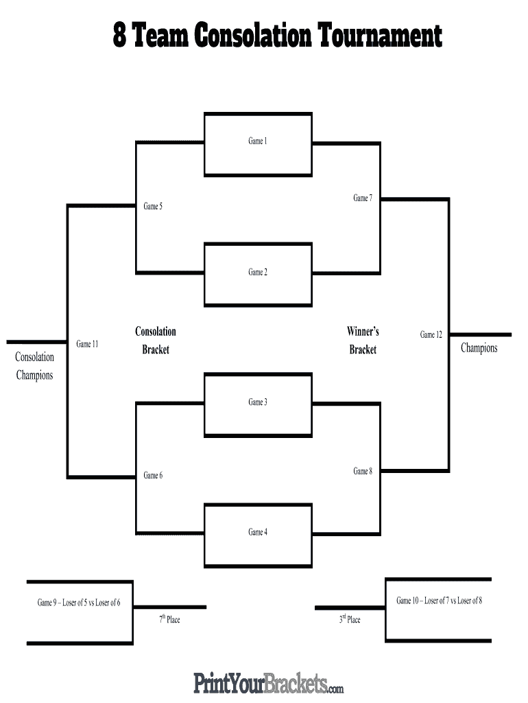 8 Team Bracket  Form