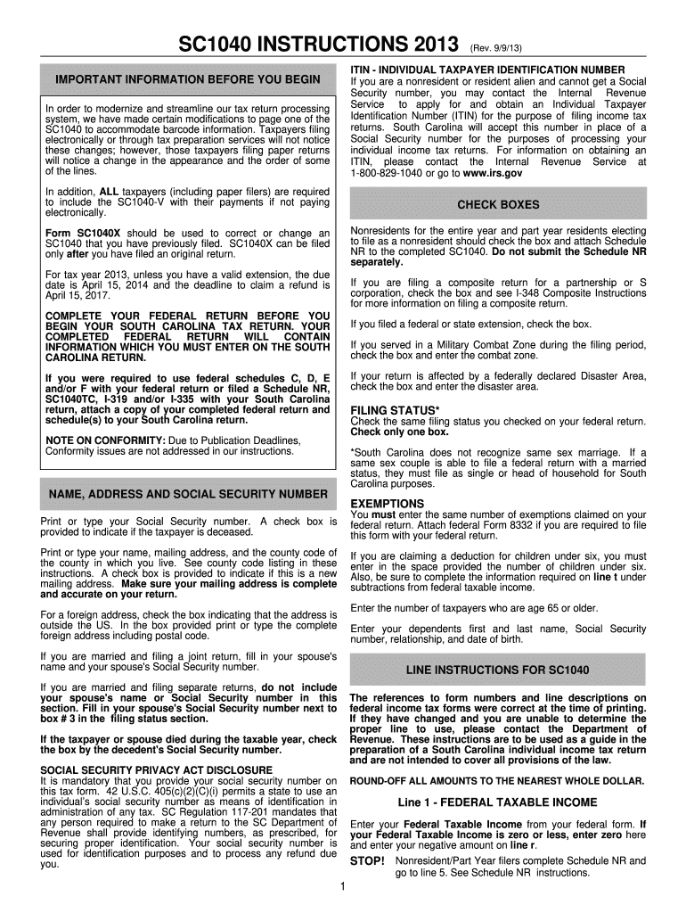  Sc1040 Form 2013