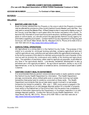 Harford County Notices Addendum Harford County Association of  Form