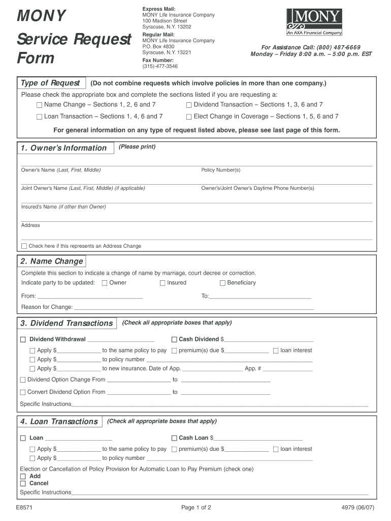 Service Request Form