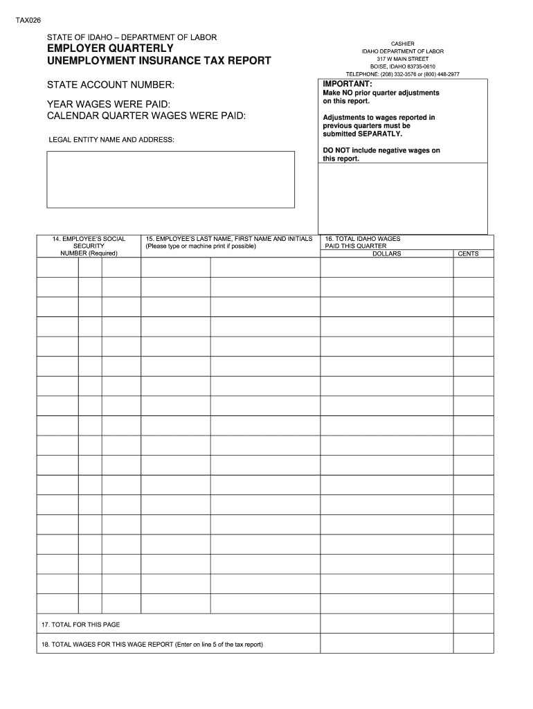 Unemployment Tax Form