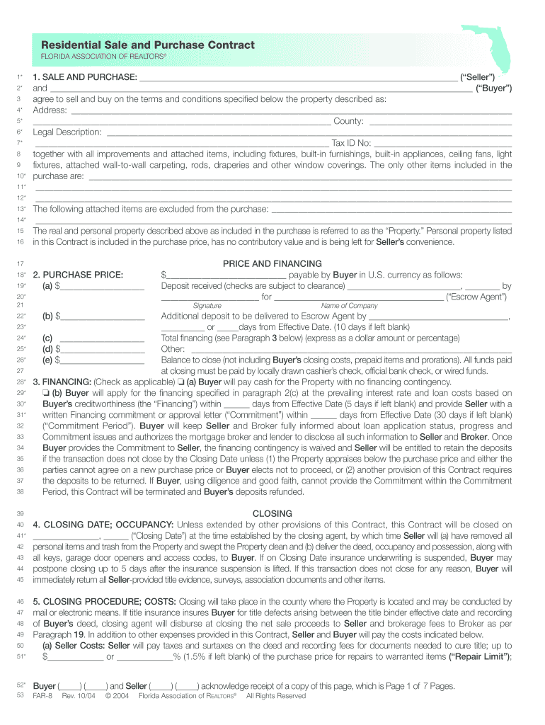 How to Fill Out Florida Real Estate Contract  Form