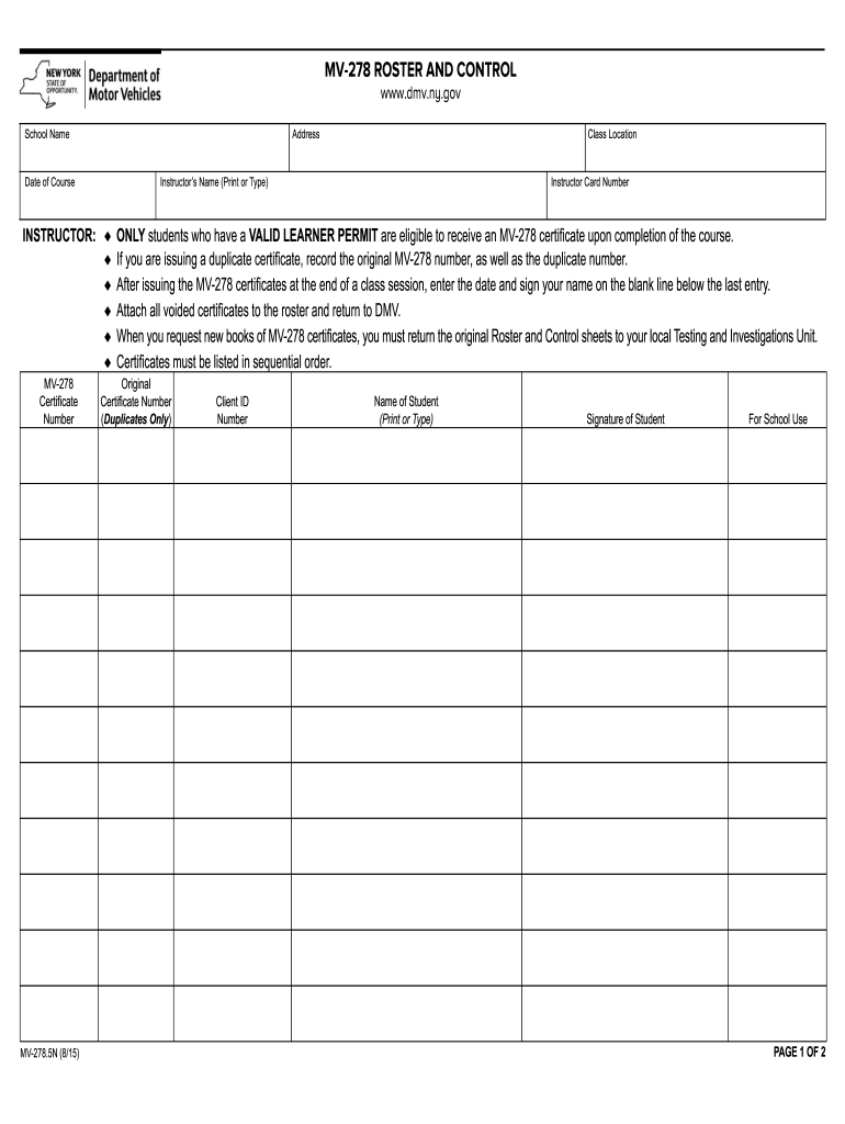  Mv278roster  Form 2011