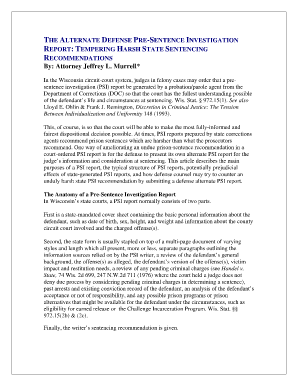 Probation Report Example  Form