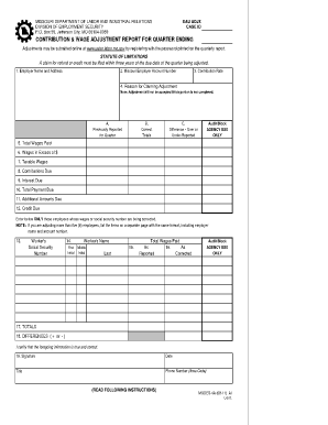 Contribution and Wage Adjustment Report MODES 4APDF Labor Mo  Form