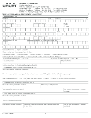 Unum Short Term Disability Claim Form Ccrta