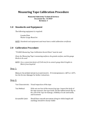 Measuring Tape Calibration Procedure PDF  Form