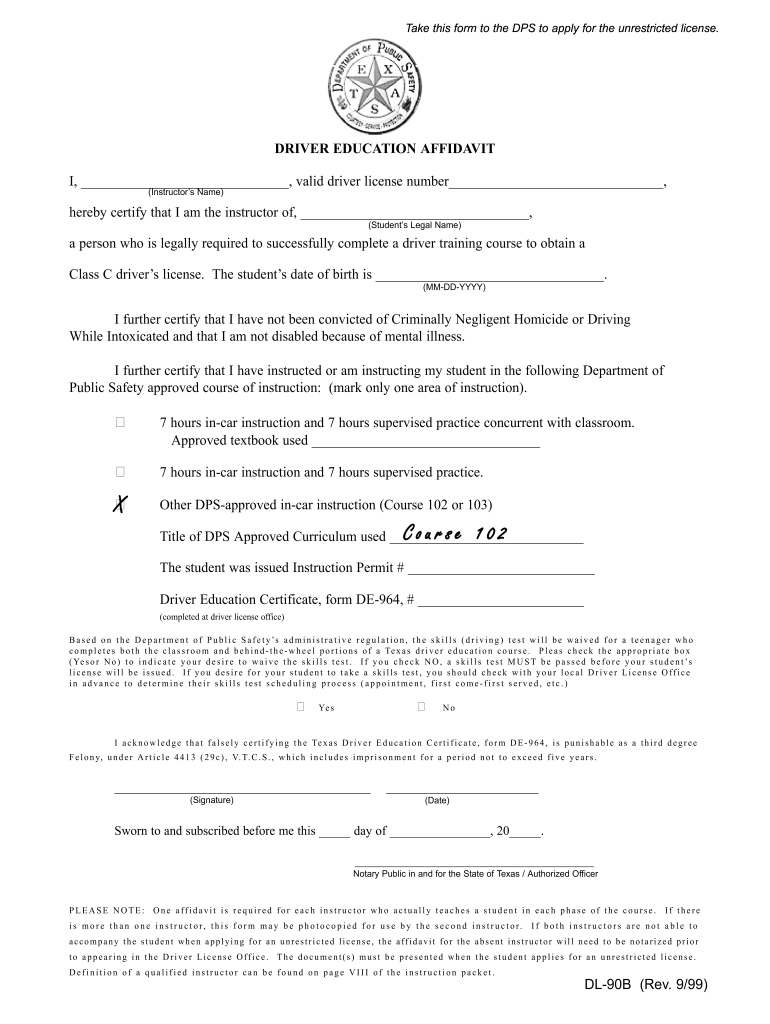  Dl 90b  Form 1999