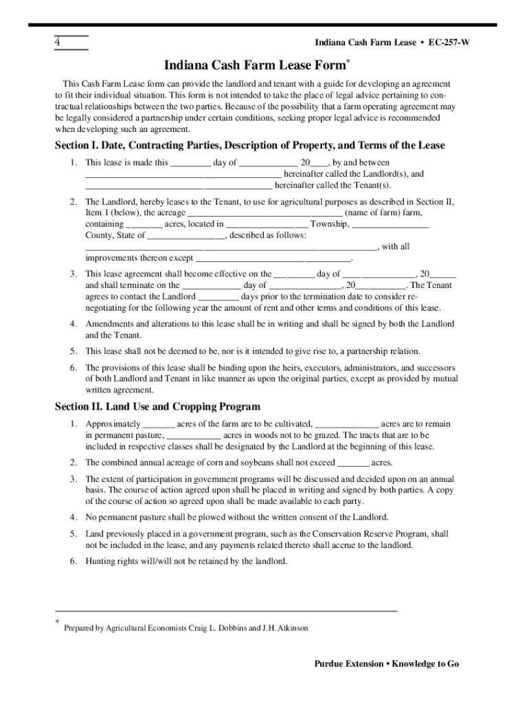  Indiana Cash Farm Lease Purdue 2002-2024