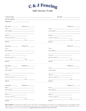 Fence Invoice Template  Form