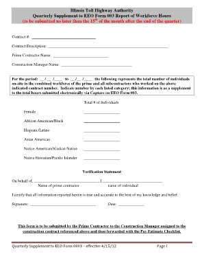 How to Fill Out Illinois Tollway Eeo 003 Form