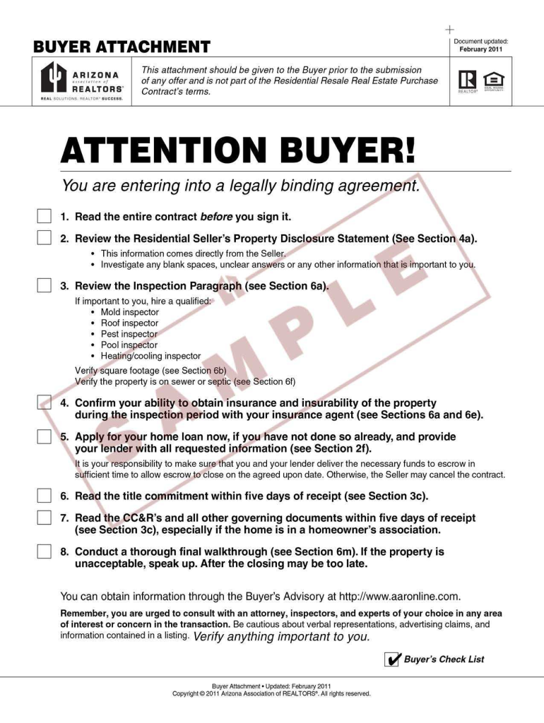 Arizona Residential Purchase Contract  Form