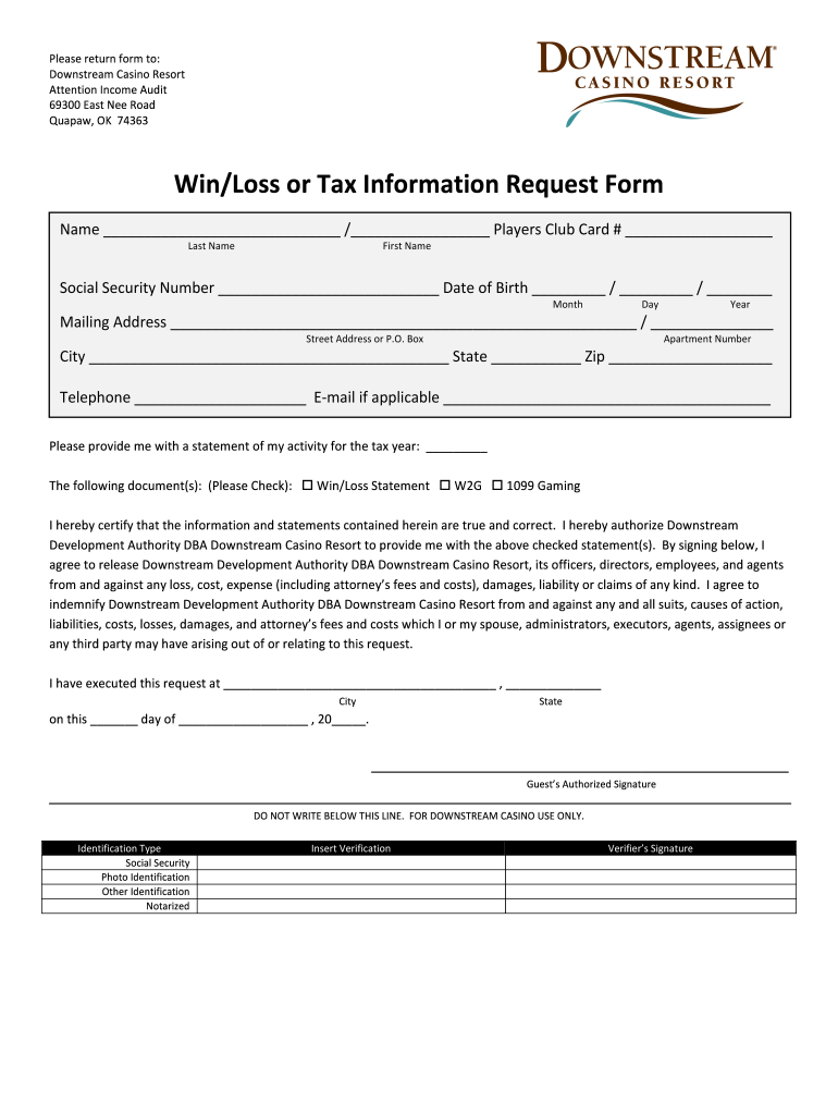 Downstream Win Loss Form